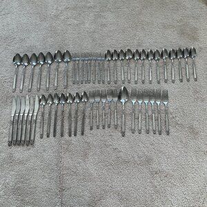 Vintage ORLEANS Stainless Steel Flatware Victoria Pattern - Japan - 53 Pieces